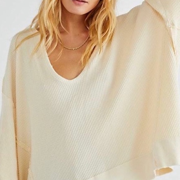 FREE PEOPLE NWT Santa Clara Thermal in Alabaster Size XS - Picture 13 of 13